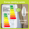 GY E14 C37 LED 4.9W 807lm Energy Efficiency Class C - Energy Labelling