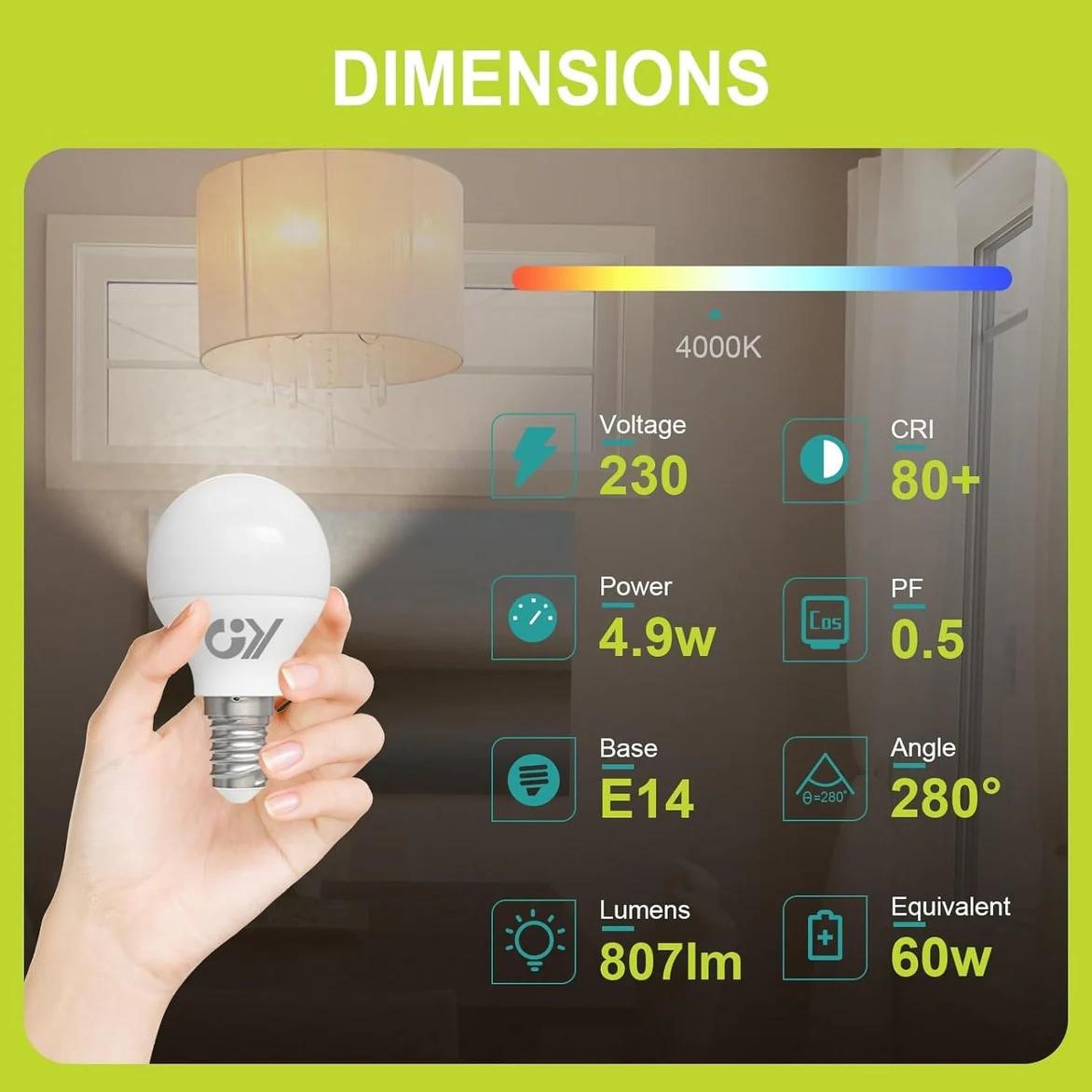 4.9W E14 LED Bulb – Easy Upgrade for Energy Saving Lighting – GY STORE