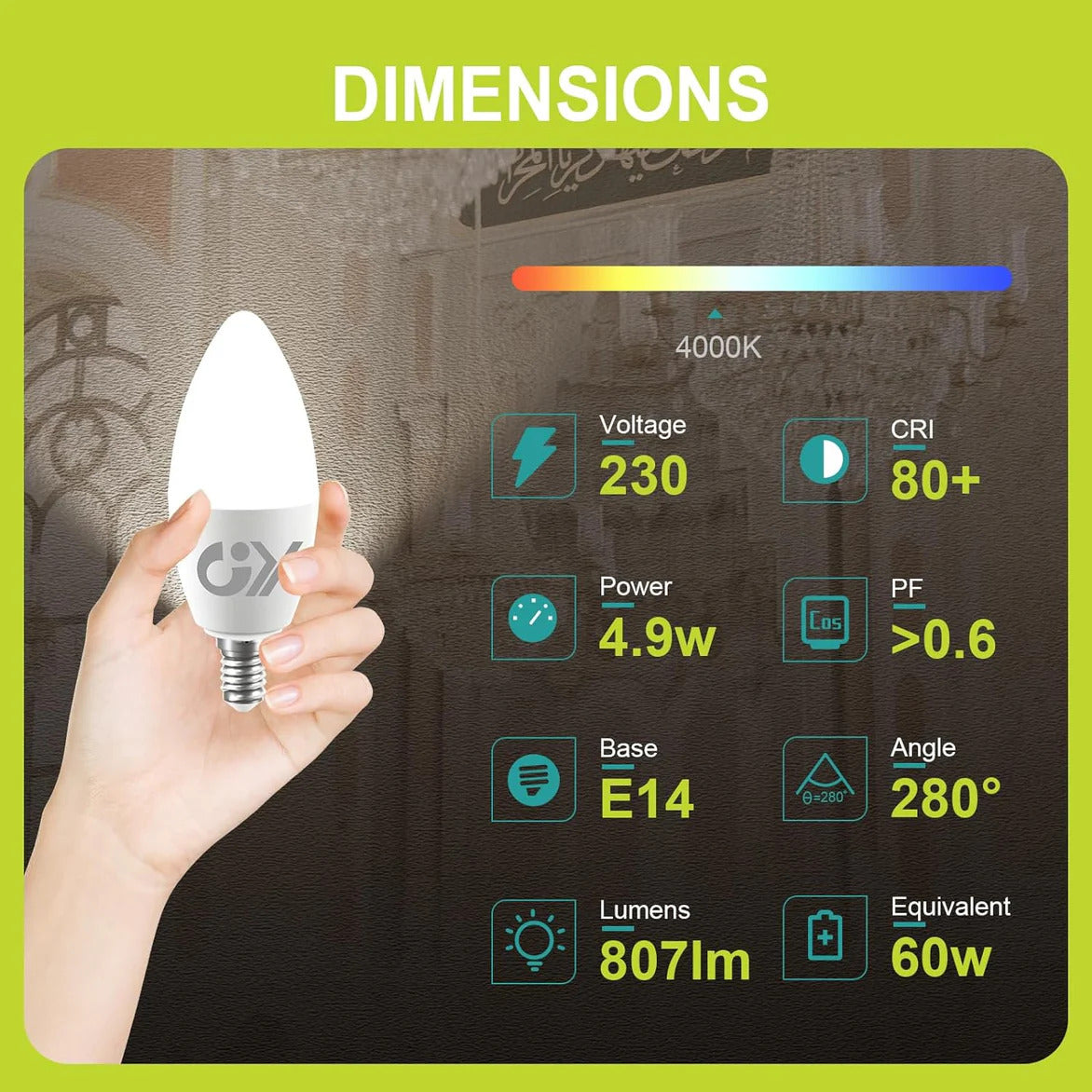 E14 C37 LED Bulb | Best Energy-Efficient Candle Light Replacement – GY ...