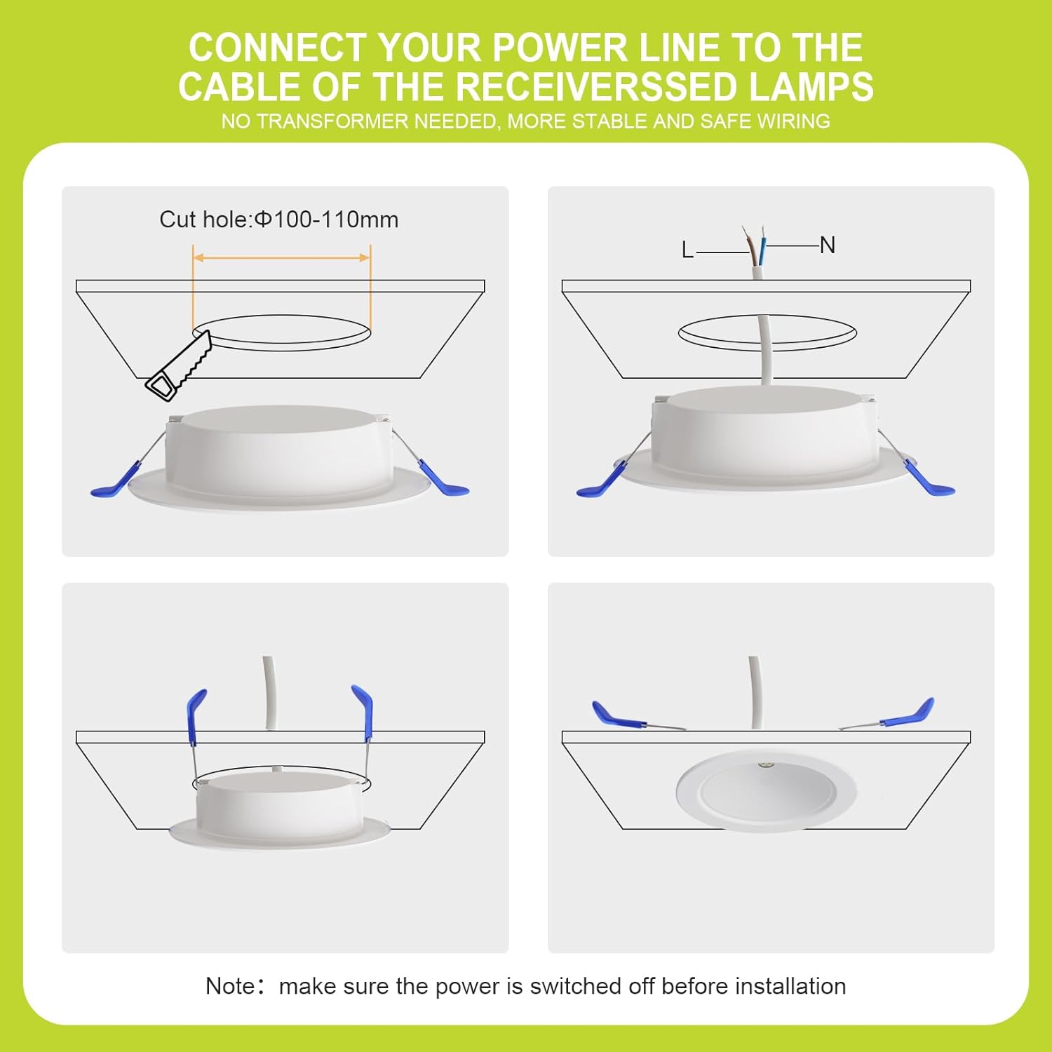 Spot encastrable à intensité variable GY | 5,8 W, 790 lm | Downlight [Classe énergétique C]