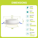 Spot encastrable à intensité variable GY | 5,8 W, 790 lm | Downlight [Classe énergétique C]