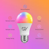 GY E27 LED A60 Smart WiFi Lampe | 9W, 850Lumen | Kompatibel mit Alexa Echo, Google Assistant 