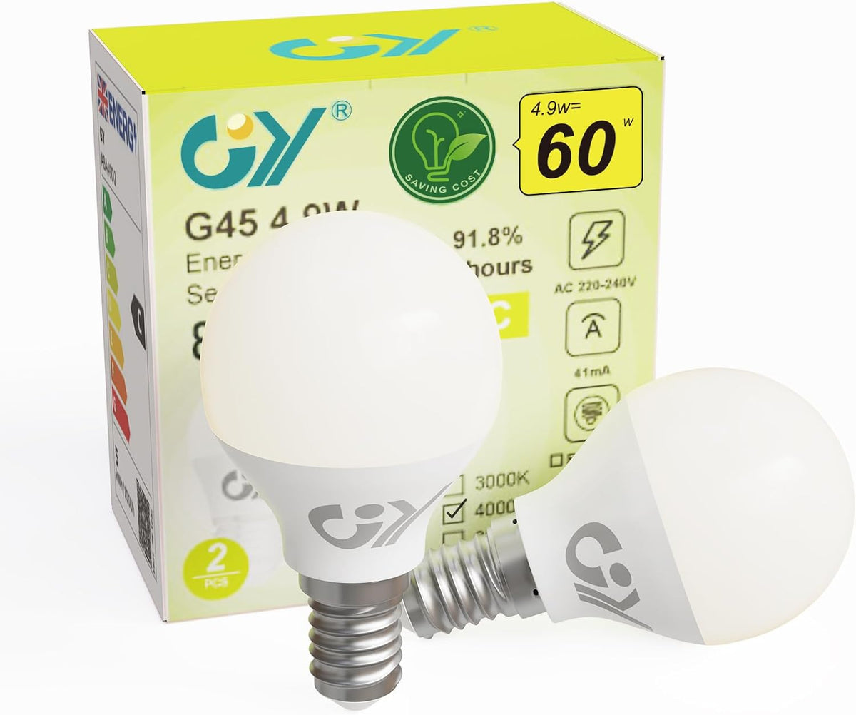 GY E14 G45 LED-Weißlampe | 4,9 W, 807 Lumen [Energieklasse C] 