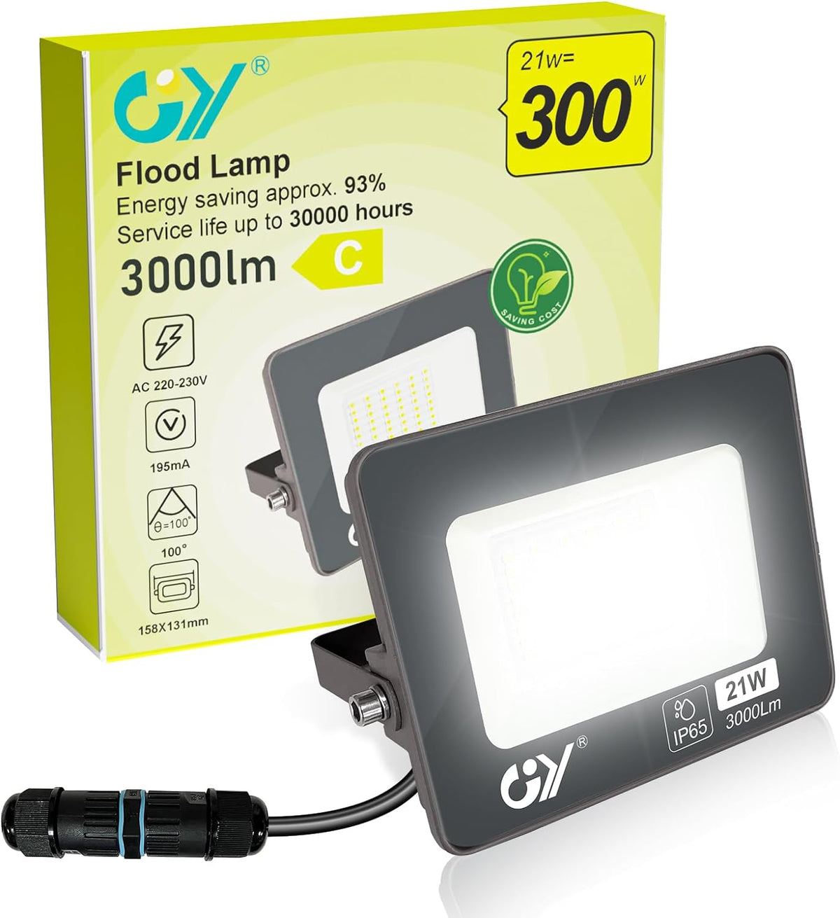 GY LED Outdoor Spotlight | 21W, 3000 Lumens [Energy Class C]