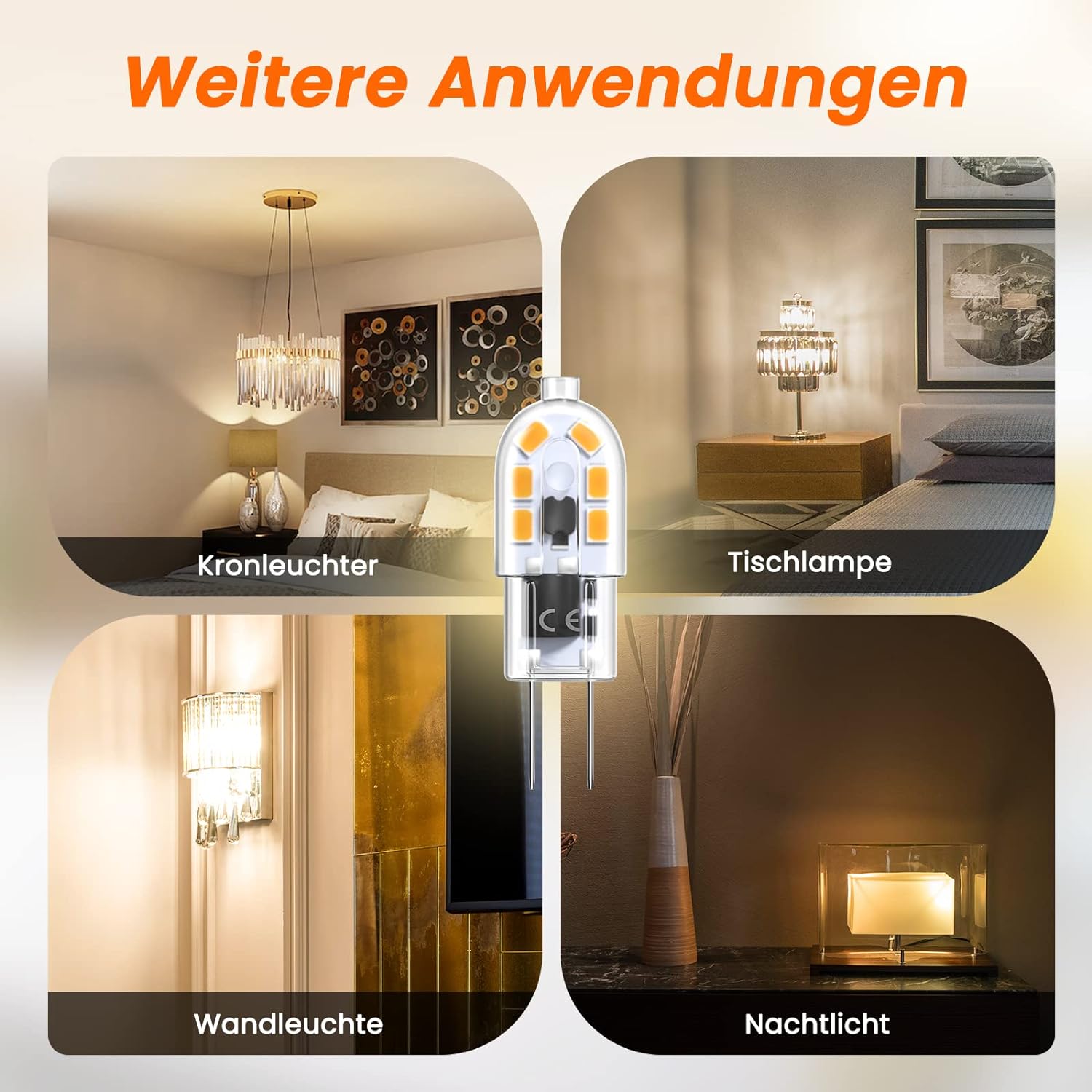 Bonlux Packung mit 5 G6,35 LED-Leuchtmitteln, 3 W, 12 V, Warmweiß 3000 K