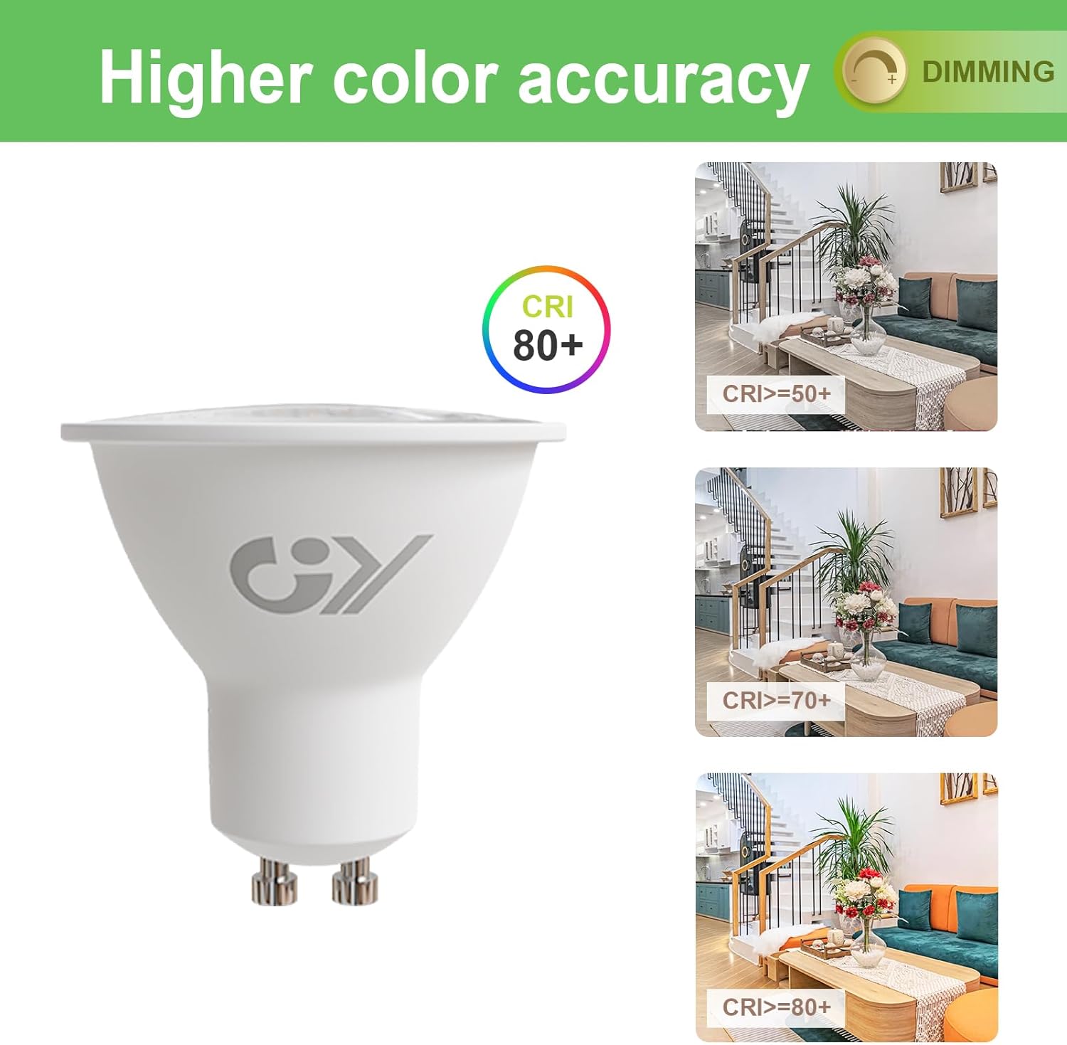 GY GU10 LED-Dimmlampe | 4,9 W, 790 Lumen [Energieklasse B] 