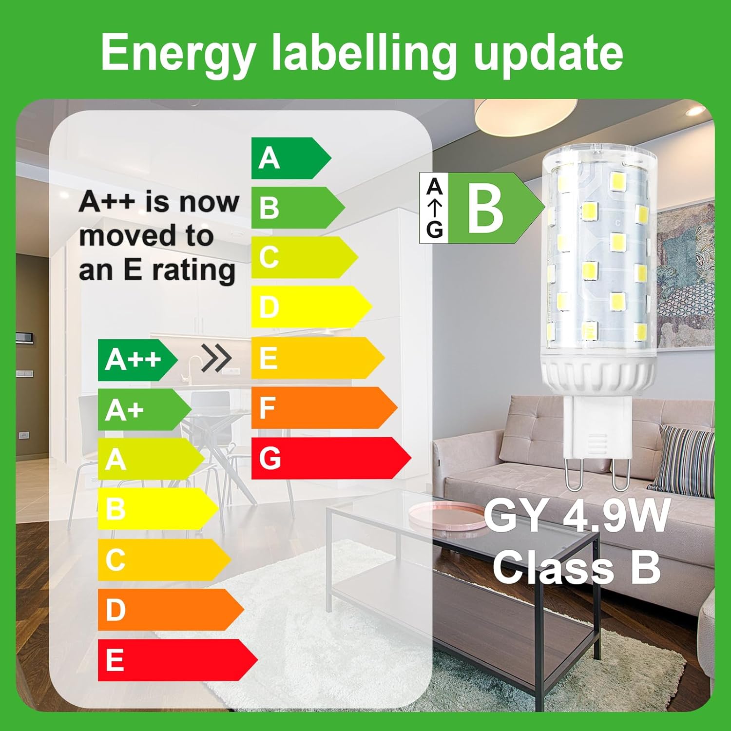 GY G9 LED Lamp | 4.9W, 908 Lumens [Energy Class B]