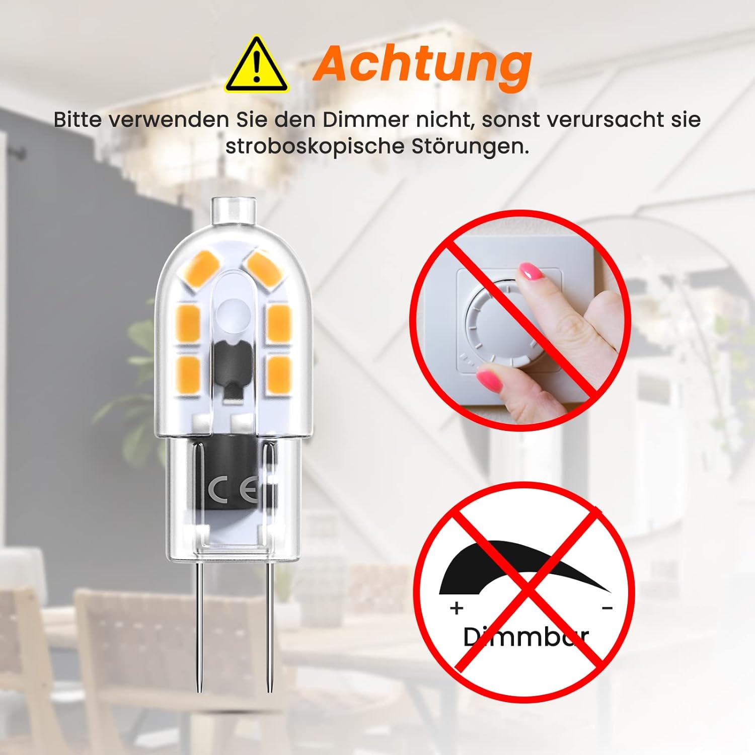 Bonlux Packung mit 5 G6,35 LED-Leuchtmitteln, 3 W, 12 V, Warmweiß 3000 K