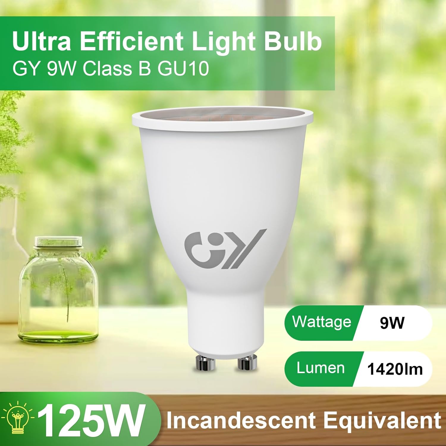 GY GU10 LED Lampe 9W 1420 Lumen – ersetzt 125W Halogen, IP44 wasserdicht, Langhals-Design, für Innen- und Außenbereich,Energieeffizienzklasse B