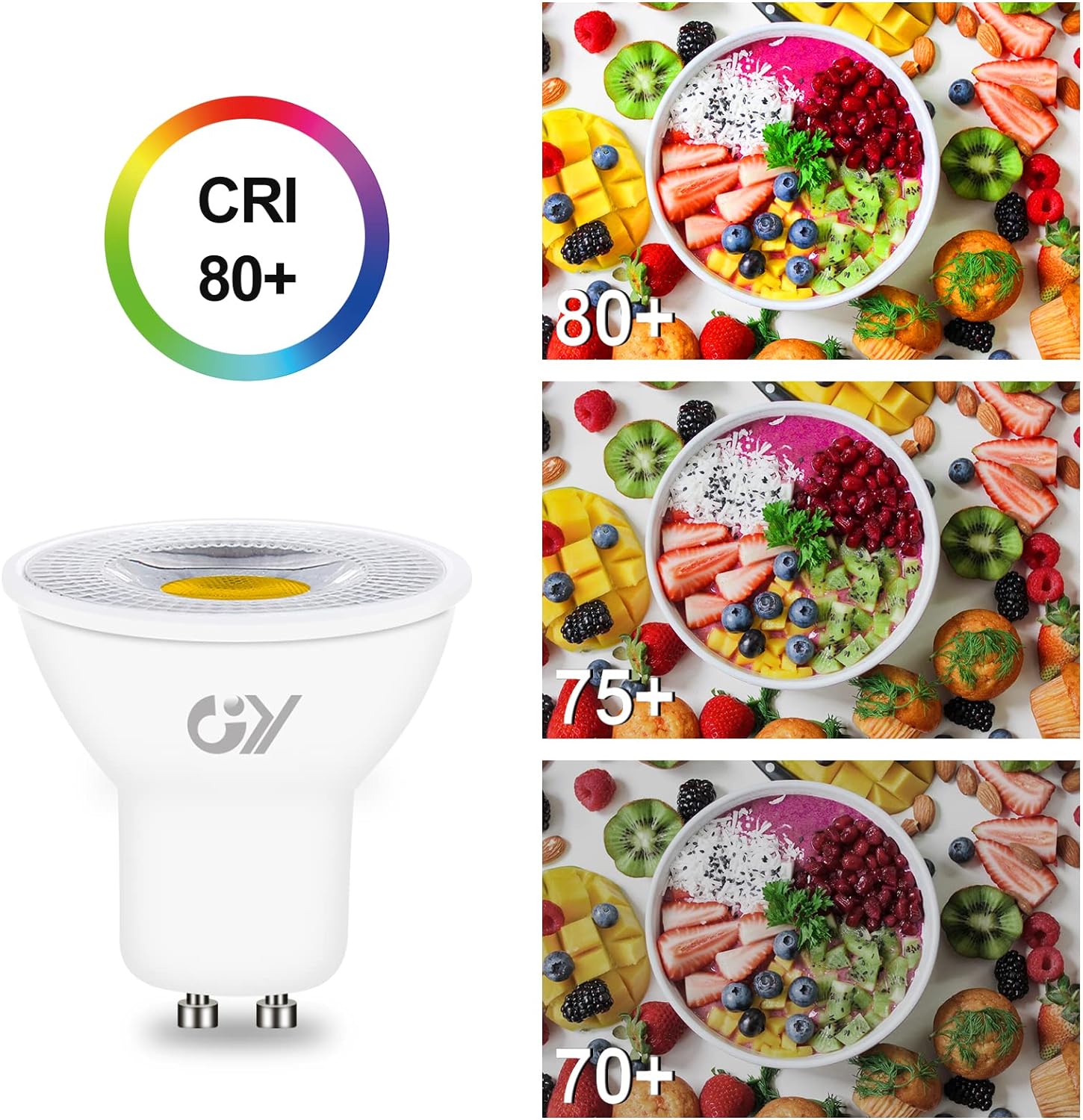 Spot LED GY GU10 | 8W 600LM | Angle de faisceau de 38°