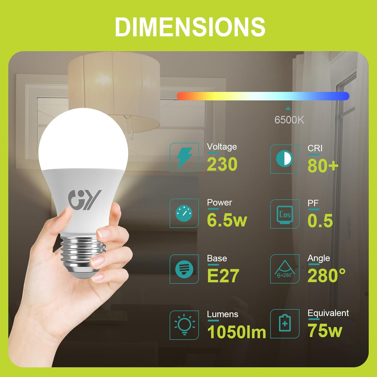 GY E27 LED-Lampe | 6,5 W, 1050 Lumen [Energieklasse C]