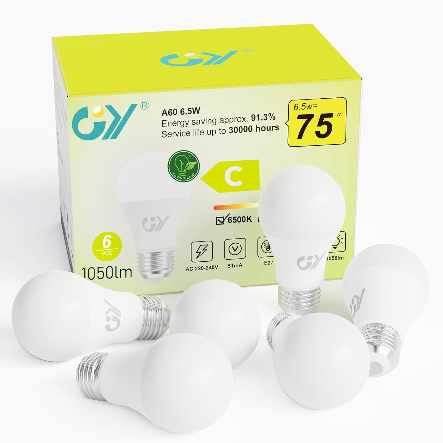 GY E27 LED-Lampe | 6,5 W, 1050 Lumen [Energieklasse C]