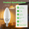 GY C37 E14 LED bulb specification chart with 4.9W power 806 lumens and 3000K or 4000K light
