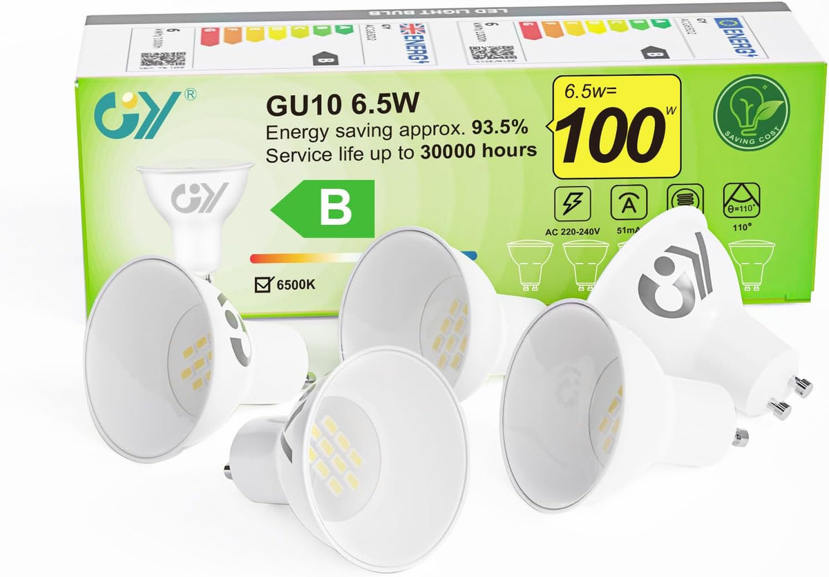 Lampe LED GY GU10 | 6,5W, 1025 Lumens [Classe énergétique B]