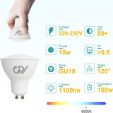 GY GU10 LED 120° Lamp | 10W, 1100 Lumens